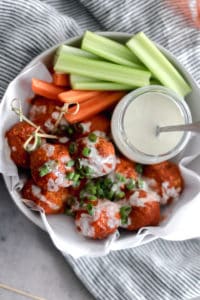 whole30 buffalo chicken meatballs in the air fryer