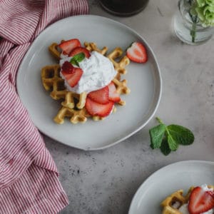 grain-free strawberry shortcake waffles