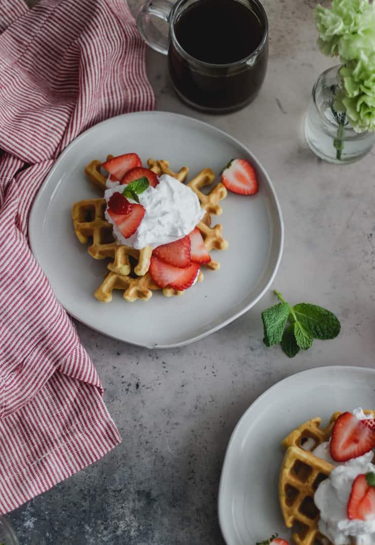 grain-free strawberry shortcake waffles