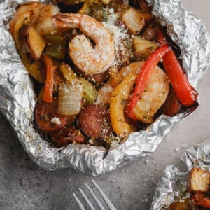 cajun shrimp and sausage foil packs