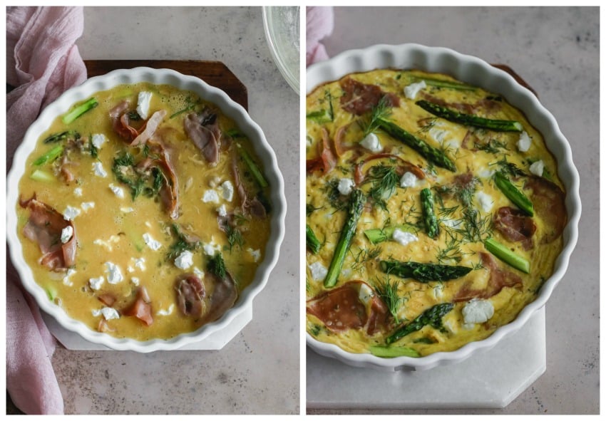 Asparagus and Prosciutto Baked Frittata Casserole