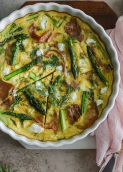 Asparagus and Prosciutto Baked Frittata Casserole