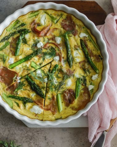 Asparagus and Prosciutto Baked Frittata Casserole