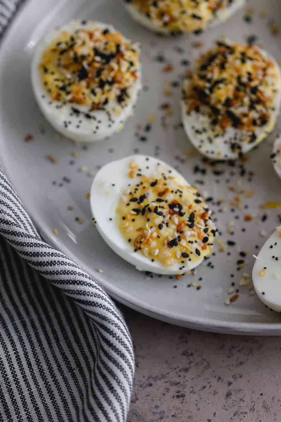 everything bagel deviled eggs