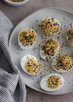 everything bagel deviled eggs