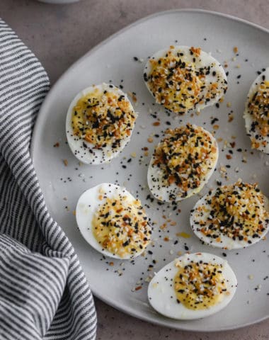 everything bagel deviled eggs