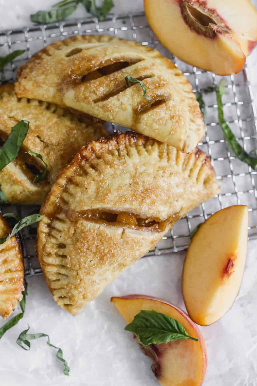 Basil + Bourbon Peach Hand Pies