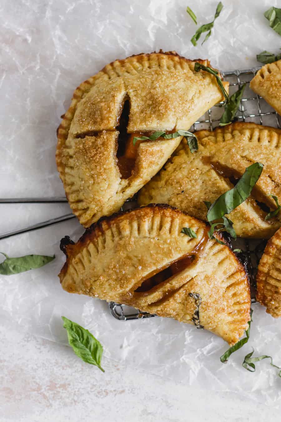 Basil + Bourbon Peach Hand Pies