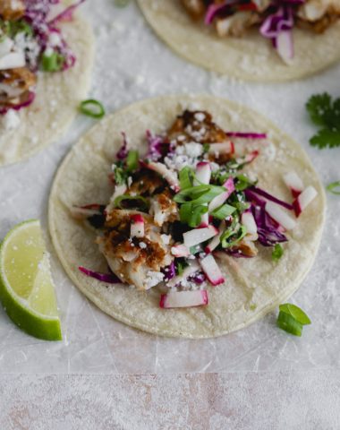 Fish Tacos with Cilantro-Radish Salsa