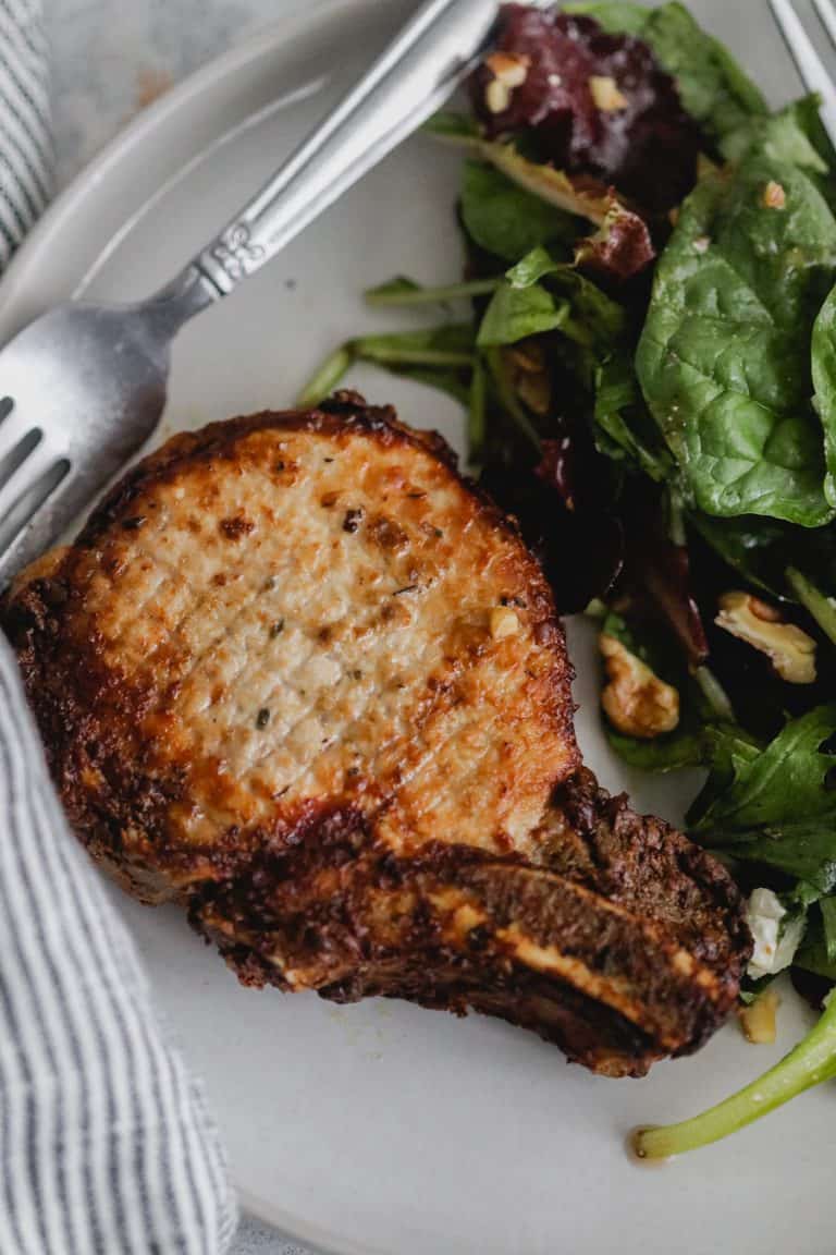 Easy, Crispy Dijon Mustard Pork Chops in the air fryer Casa de Crews
