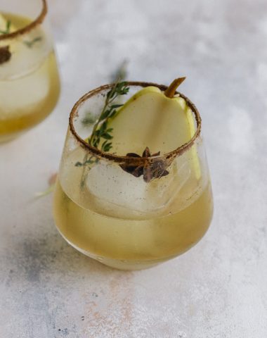 Pear Gin Fizz Cocktail