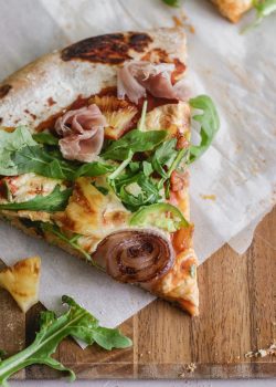 Grilled Pineapple Pizza with Prosciutto and Jalapenos