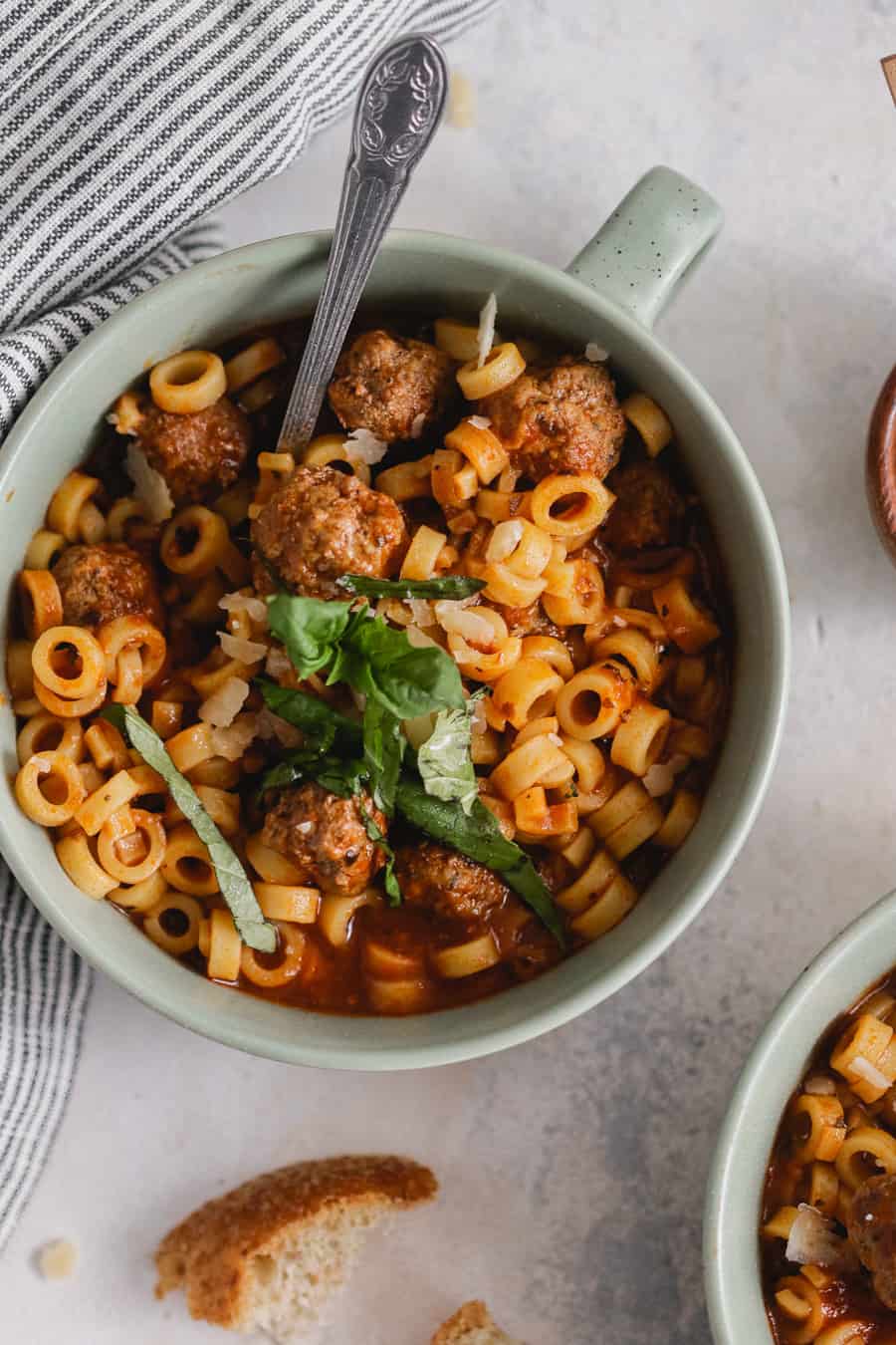 Homemade Spaghetti Rings with Meatballs