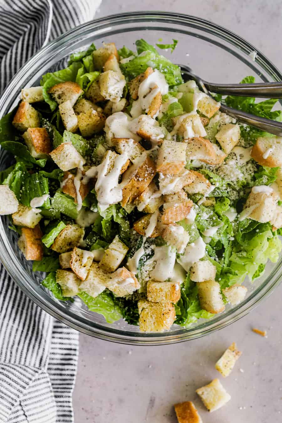 quick and easy Caesar Salad Dressing made with mayonnaise (dairy-free ...