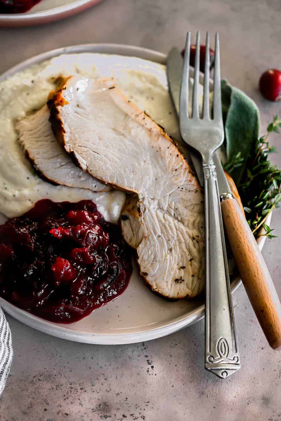 turkey breast with cranberry sauce