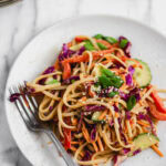 cold sesame noodle salad with rice noodles