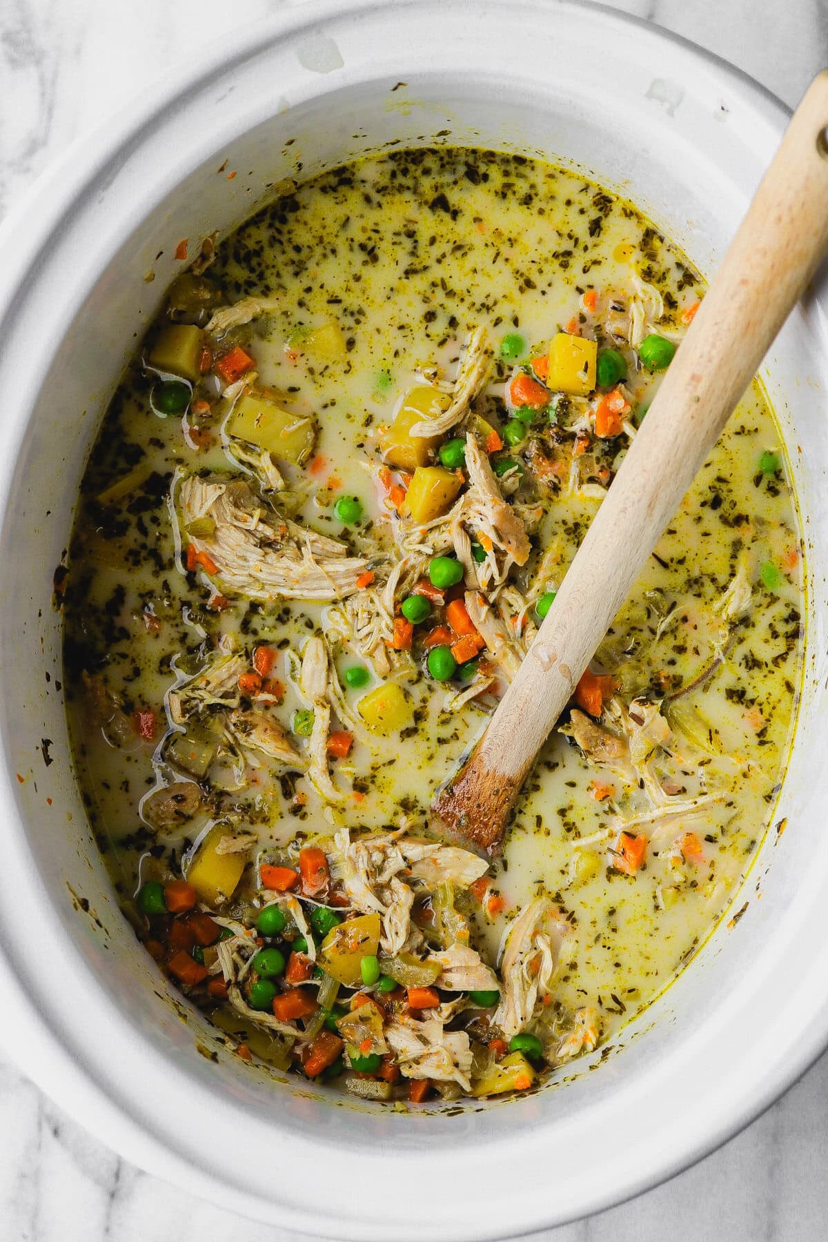add to slow-cooker with broth